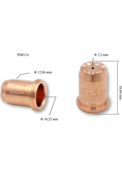 S75 1,2mm Plazma Kesim Memesi PD0114-12 1 adet fiyatıdır