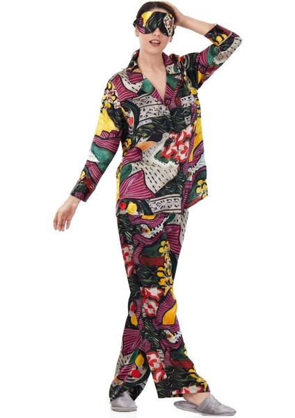 Ipek Gömlek Pantolon-Pijama Takımı | Henri Matisse Purple And Dress | Nomads Felt