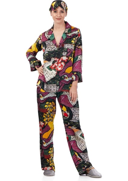Ipek Gömlek Pantolon-Pijama Takımı | Henri Matisse Purple And Dress | Nomads Felt indirimleri