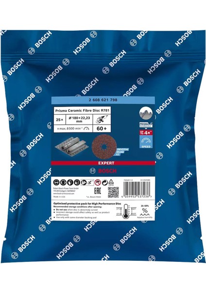 R781 Expert 180 mm 60 Kum Metal Disk Zımpara 25'li 2608621798 fırsatları