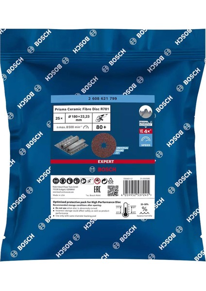 R781 Expert 180 mm 80 Kum Metal Disk Zımpara 25'li 2608621799 fırsatları