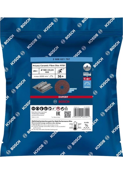 R781 Expert 180 mm 36 Kum Metal Disk Zımpara 25'li 2608621797 fırsatları