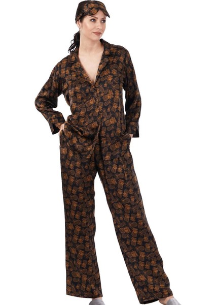 Ipek Gömlek-Pantolon-Pijama Takımı | Ananas Desen | Nomads Felt