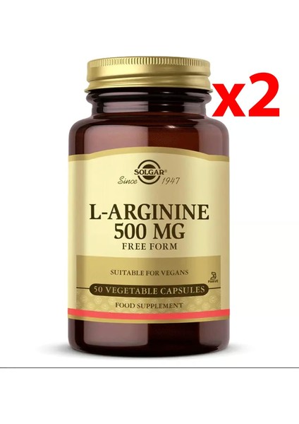 L-Arginine 500 Mg 50 Kapsül 2 Adet