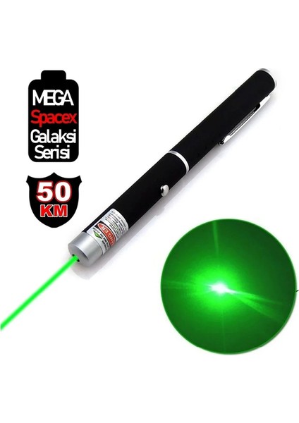 6006 Mega Spacex Galaxy Danger Yeşil Lazer Pointer 5000 Mw 532MM 80 Km Etkili K-4850