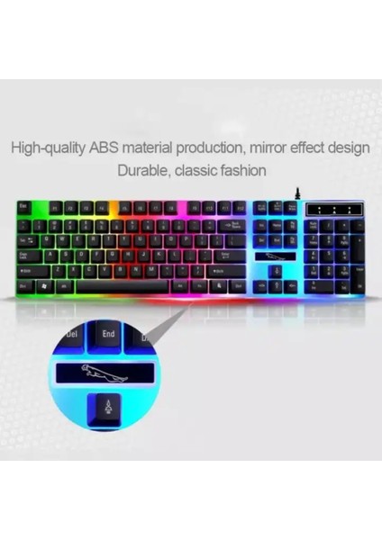 Dretech Tmk-03 Gaming Rgb Işıklı Kablolu Q Klavye ve Mause Seti