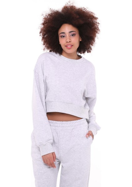 Fancy Kadın Bisiklet Yaka %100 Pamuklu Standart Kalıp Özel Dikim Crop Eşofman Takımı modelleri