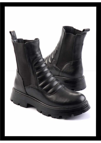 Siyah Leather Kadın Bot & Bootie K02180034103
