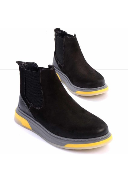 Siyah Nubuk Leather Erkek Bot & Bootie E02585500201
