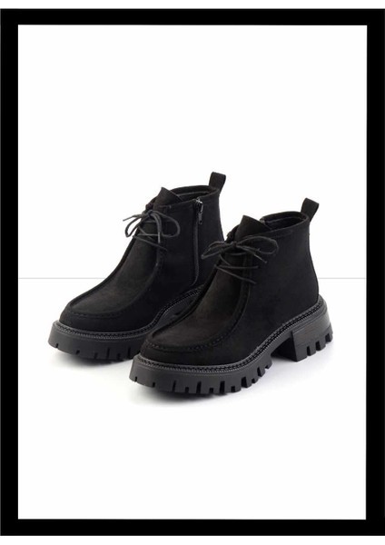 Siyah Süet Kadın Bot & Bootie K02429156102