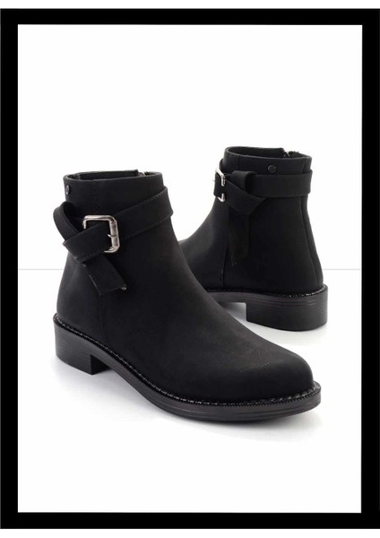 Siyah Nubuk Kadın Bot & Bootie K02671904001