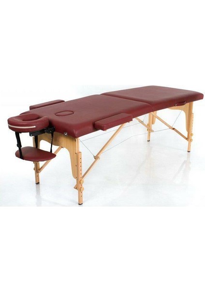 Ahşap 2 Parça Katlanabiir Masaj Masası Bordo VMAXİ0032