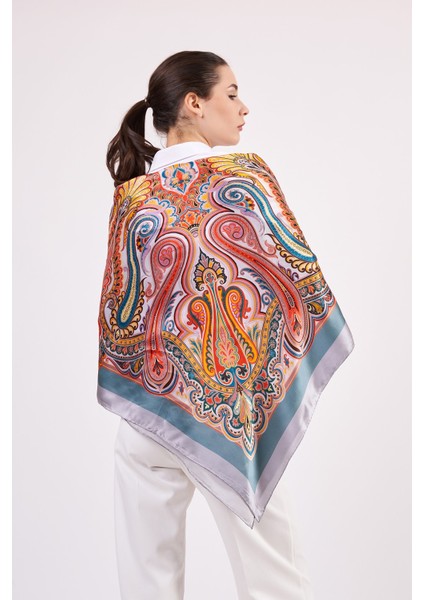 Saf Ipek Şal Fular | 140 cm | Etro Desen 8