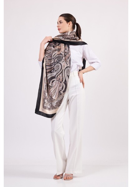 Saf Ipek Şal Fular | 140 cm | Etro Desen 5