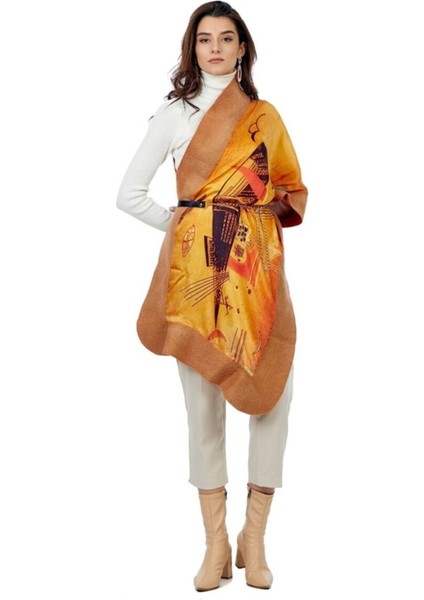 Ipek Keçe Şal | Kandinsky Marsala Camel-Kiremit |