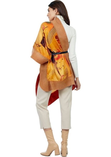 Ipek Keçe Şal | Kandinsky Marsala Camel-Kiremit |
