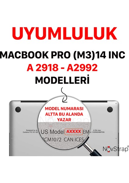 Apple Macbook Pro 14 Inç M3/m3 Pro/m3 Max A2992 A2918 ile Uyumlu Kılıf Sert Mat Buzlu Kapak