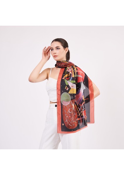 Vual Ipek Fular | 55X180 cm | Kandinsky Composition x | Nomads Felt