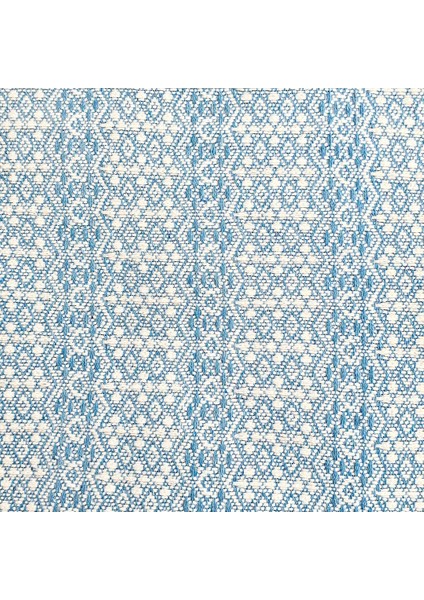 Organik %100 Pamuklu Pike | Yazlık & Kışlık | Destina Çift Kişilik | Koltuk & Yatak Örtüsü | Mavi & Beyaz | 200x220