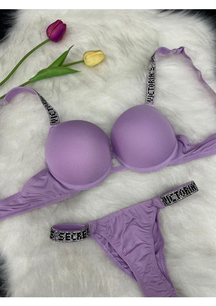 Victoria Secret Dolgulu Sütyen Takım Lila