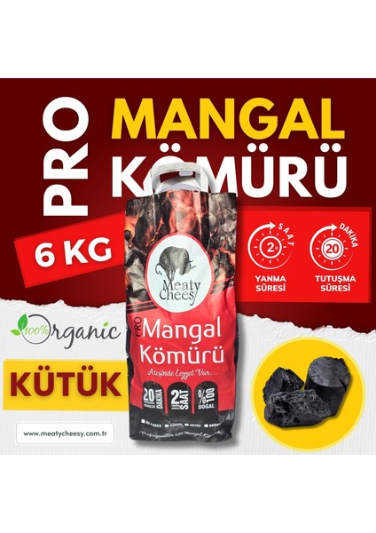 Ultra Bio Karbon Mangal & Barbekü Kömürü (Kütük) - 6 kg