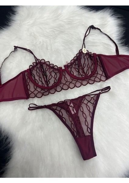 Bayan Bralet Takım 80335 Bordo