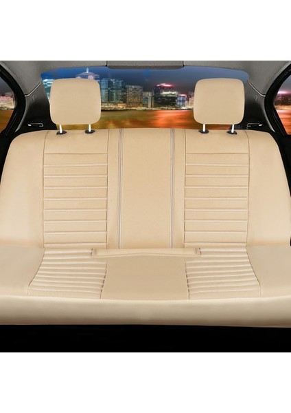 fiat Uno Uyumlu Lüks Deri Oto Koltuk Kılıfı Ön Arka Takım Set Giydirme Model Bej