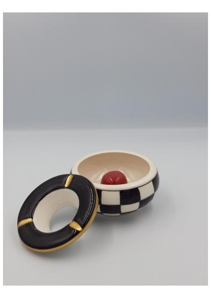 Büyük Kapaklı Küllük | Anneler Günü İçin Hediyelik Kül Tablası | Rüzgar Geçirmez Hediyelik Küllük Altın Yaldızlı modelleri