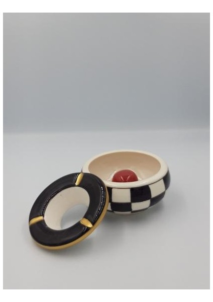 Büyük Kapaklı Küllük | Anneler Günü İçin Hediyelik Kül Tablası | Rüzgar Geçirmez Hediyelik Küllük Altın Yaldızlı indirimleri