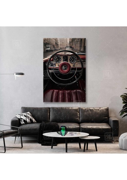 Mercedes Benz 230 Sl 1966 Klasik Otomobil 230SL Dikey Kanvas Tablo