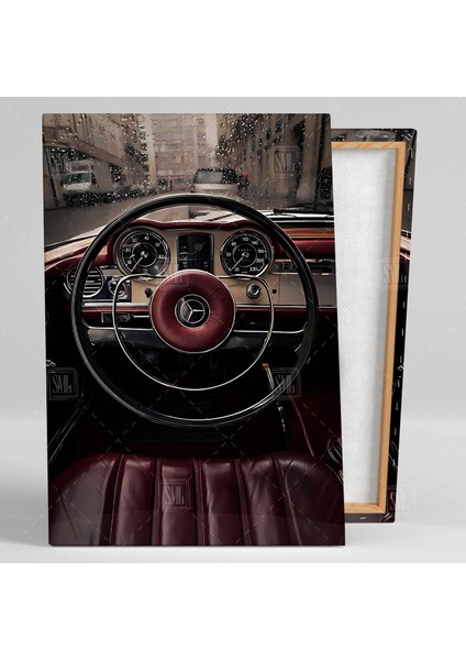 Mercedes Benz 230 Sl 1966 Klasik Otomobil 230SL Dikey Kanvas Tablo