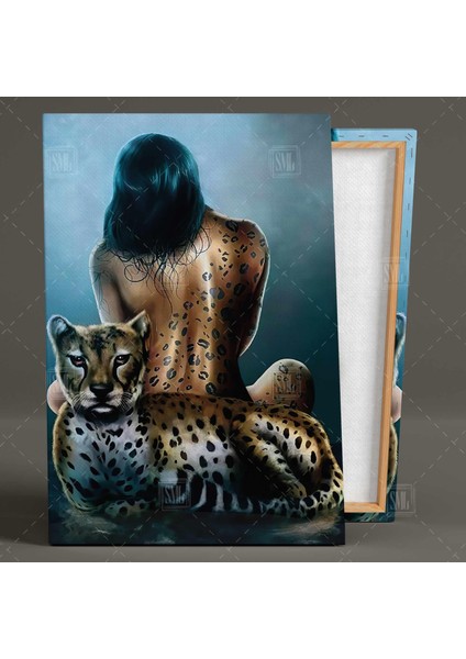 Leopar ve Leopar Desenli Model Modern Dekorasyon Dikey Kanvas Tablo fiyatları