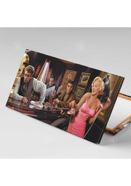 Hollywood Artistleri Marlyn Monroe Elvis Presley Enine Yatay Kanvas Tablo fiyatları