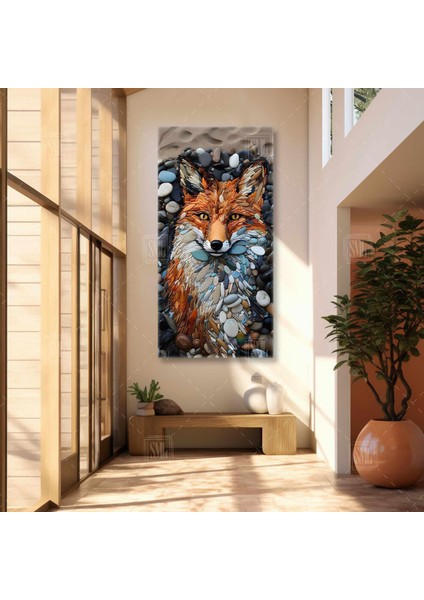 Tilki Taşlar Art Deniz Kum Taşları Boyuna Dikey Kanvas Tablo