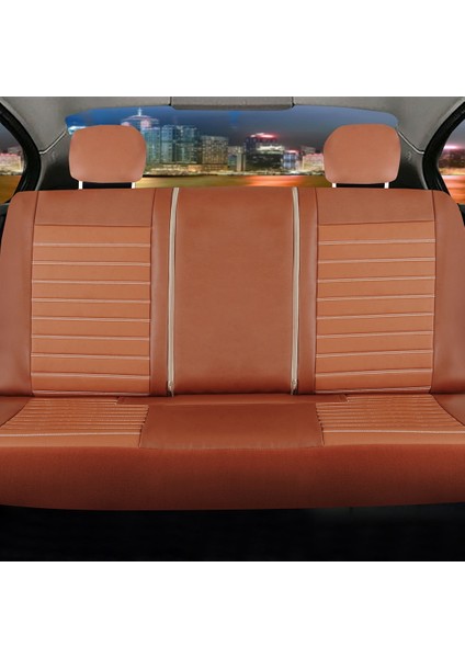 fiat Uno Uyumlu Lüks Deri Oto Koltuk Kılıfı Ön Arka Takımset Giydirme Model Tarçın