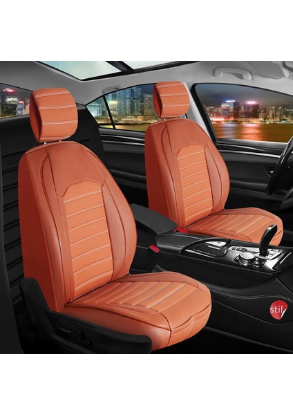fiat Egea Hb Uyumlu Lüks Deri Oto Koltuk Kılıfı Ön Arka Takımset Giydirme Model Tarçın