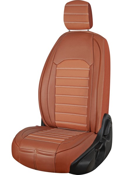 fiat Uno Uyumlu Lüks Deri Oto Koltuk Kılıfı Ön Arka Takımset Giydirme Model Tarçın