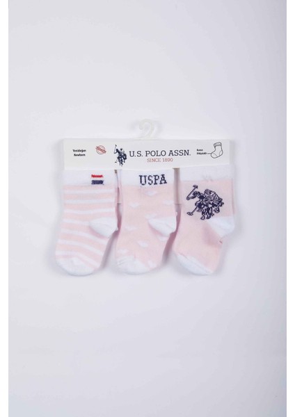 Lisanslı Striped Açık Pembe Kız Bebek Çorap