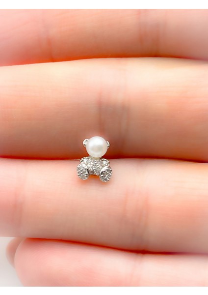 Cerrahi Çelik Incili Zirkon Taşlı Ayıcık Figürlü Kıkırdak Helix Tragus PIERCING(1ADET) fırsatları