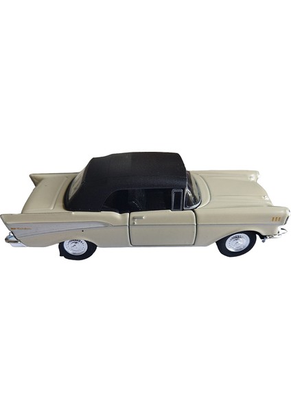 Lisanslı 1957 Chevrolet Bel Air Çek Bırak Model Metal Araba (1:34)