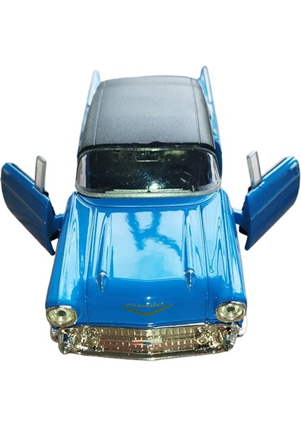 Lisanslı 1957 Chevrolet Bel Air Çek Bırak Model Metal Araba (1:34)