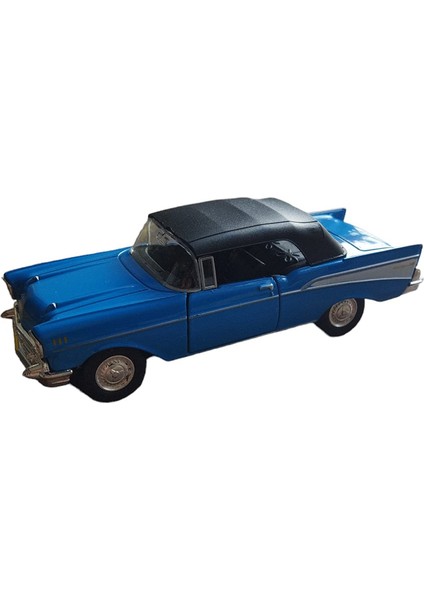 Lisanslı 1957 Chevrolet Bel Air Çek Bırak Model Metal Araba (1:34) modelleri