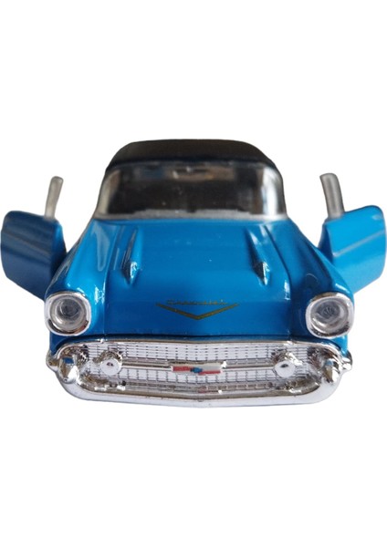 Lisanslı 1957 Chevrolet Bel Air Çek Bırak Model Metal Araba (1:34) indirimleri
