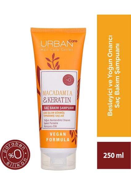 Macadamia & Keratin Saç Bakım Şampuanı 3'lü Set