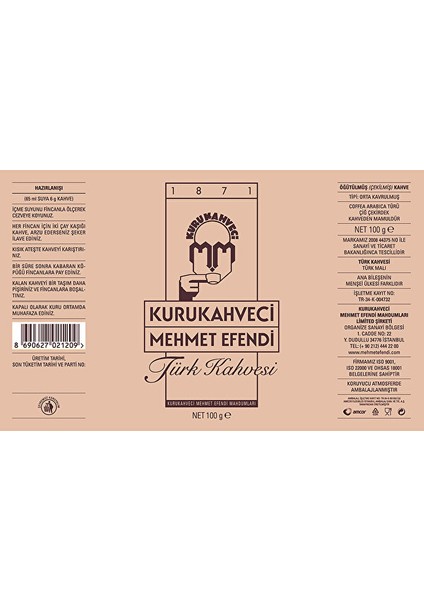 Mehmet Efendi Türk Kahvesi 100gr