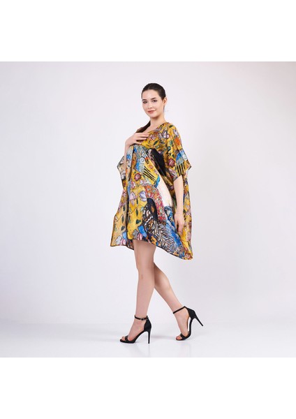 Ipek Kısa Kimono Pareo | Gustav Klimt Lady With Fan-Yelpazeli Kadın | Nomads Felt modelleri