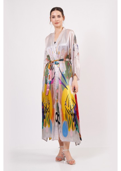 Nomads Felt Ipek Uzun Kimono Kaftan | Kandinsky Dominant Curve | Nomads Felt