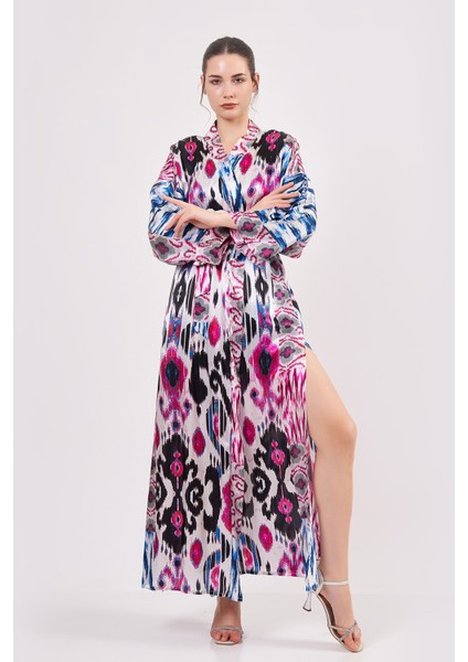Ipek Uzun Kimono Kaftan | Ikat Desen 15 | Nomads Felt