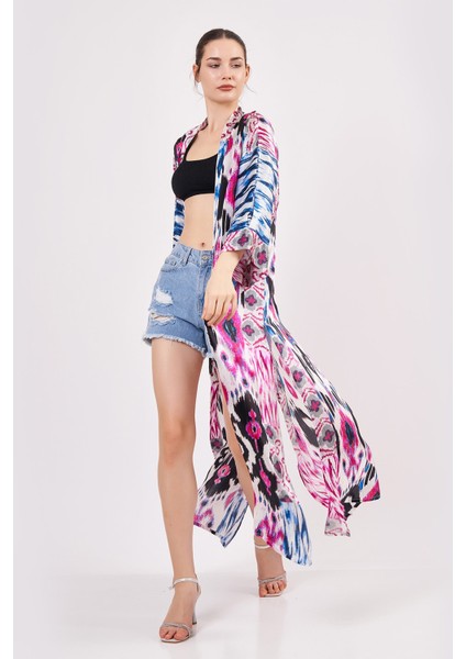Ipek Uzun Kimono Kaftan | Ikat Desen 15 | Nomads Felt
