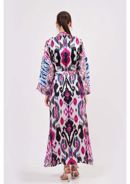 Ipek Uzun Kimono Kaftan | Ikat Desen 15 | Nomads Felt